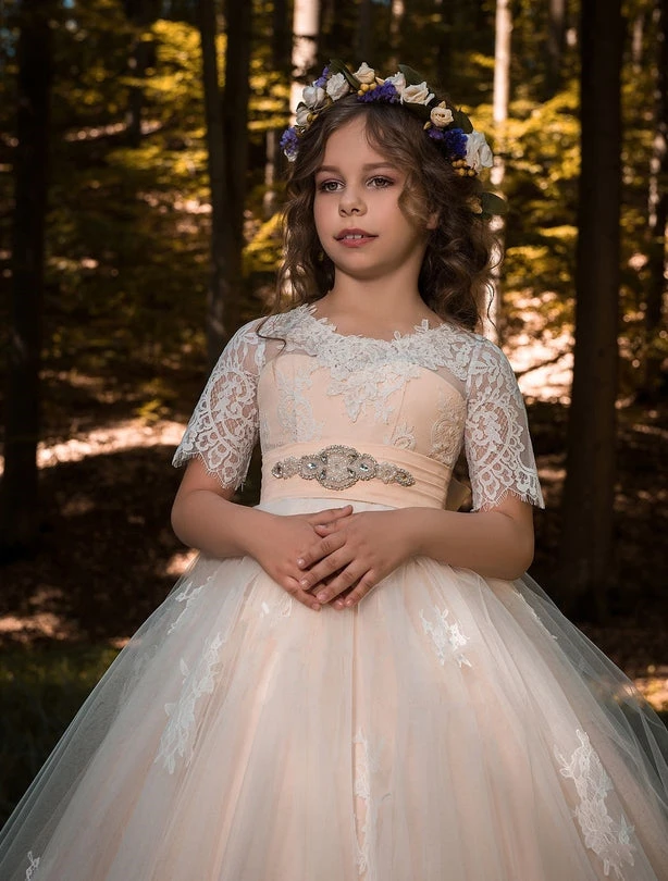 Verona Blush Flower Girl Tulle Dress(Verona Blush Flower Girl Tulle Dress) 2 Verona Blush Flower Girl Tulle Dress(Verona Blush Flower Girl Tulle Dress) - Image 2
