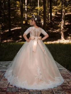 Verona Blush Flower Girl Tulle Dress(Verona Blush Flower Girl Tulle Dress) 5 Verona Blush Flower Girl Tulle Dress(Verona Blush Flower Girl Tulle Dress) -Mia Bambina Store verona blush flower girl tulle dress mia bambina boutique 2